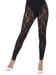 80s Lace Leggings Black