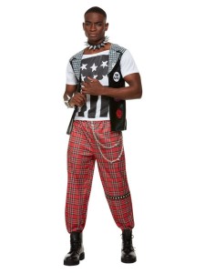 90s Punk Rocker Costume Red mens