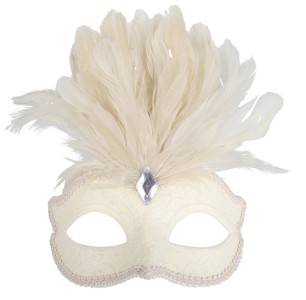 DANIELLA Cream with feathers Eye Mask