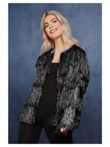 Fever Tinsel Festival Jacket Black