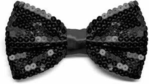 GLITTER BOW TIE BLACK