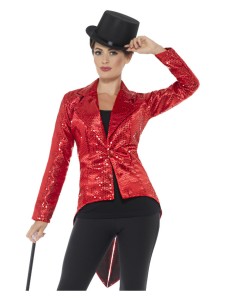 RED SEQUIN JACKET WOMEN