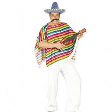coloured poncho